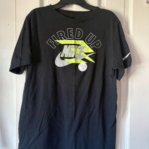 Nike Black Tee with Neon Green Logo